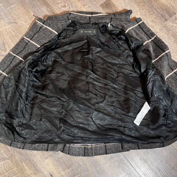 Zara Basic Wool Blend Plaid Pea Coat Size XS - Picture 11 of 11